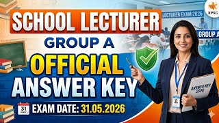 SCHOOL LECTURER GROUP A 2026 OFFICIAL ANSWER KEY #rpsc #answer