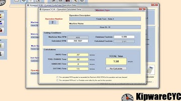Machine Shop Cycletime Estimating with KipwareCYC® from Kentech Inc.