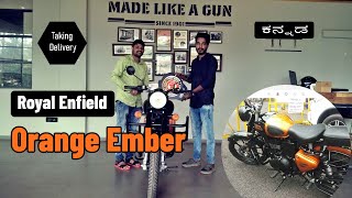 Taking delivery of Royal Enfield classic 350 orange ember  | First Ride Experience