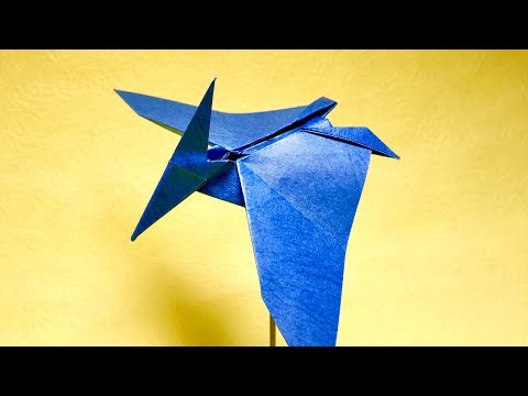 恐竜折り紙 プテラノドン さく Origami Pteranodon By Sakusaku858 Youtube