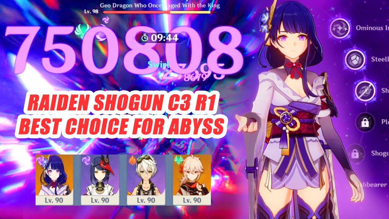 Raiden Shogun C3 R1 Best Choice for Abyss - 2.4 12-3 Speed Run Showcase ...