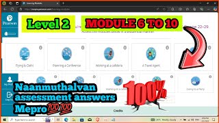 Level 2( Module 6-10 ) Mepro 1st Year Naanmuthalvan Assessment Answers💯 #naanmudhalvan