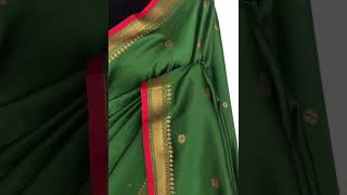 Green Banarasi Silk Saree with antique gold zari buttas