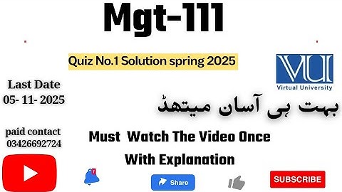 MGT111 - Introduction to Public Administration (Quiz#01) 💯 Percent Correct:Paid Whatsapp 03426692724
