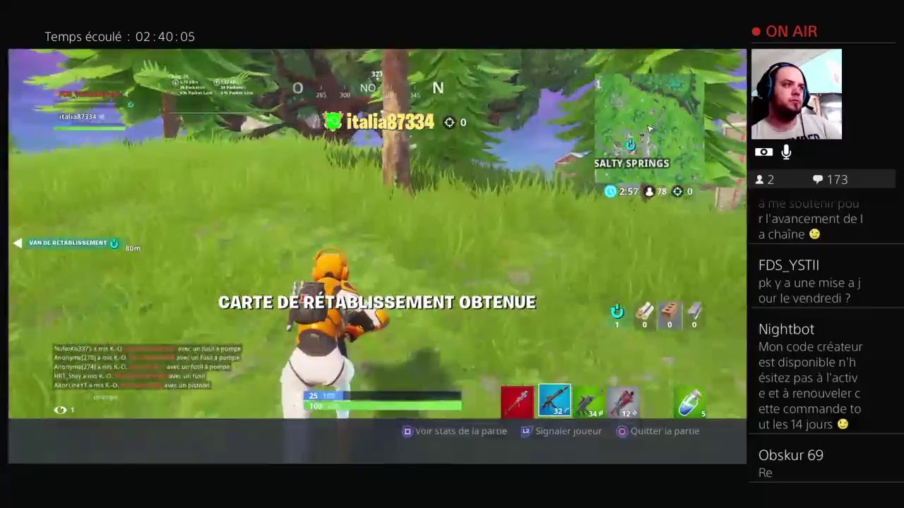 LiveFR fortnite Battle royal + Sauver le monde éclair 130/Code créateur :XxVal-_-62xX/Road to 1500
