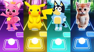 🥰Pinkfong - Pikachu - Bluey - Cat || Tiles Hop EDM Rush