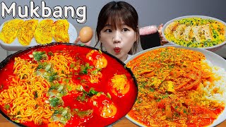 Sub)Real Mukbang- 4 Ways to Cook an Egg Deliciously🍳 Spicy Ramen🔥 Blueberry cocktail🍷ASMR KOREANFOOD