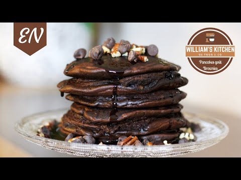Brownie Pancakes + Homemade Chocolate Syrup || William's Kitchen