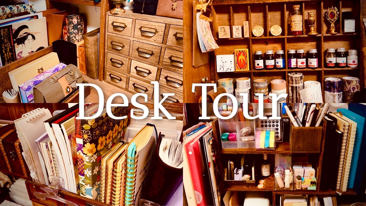 【desk tour】デスクツアー｜コラージュ、手帳、コスメ好きのデスク紹介｜デスク下の収納も全て公開♡