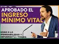 APROBACIÓN del Ingreso Mínimo Vital | Pablo Iglesias tras el Consejo de Ministros