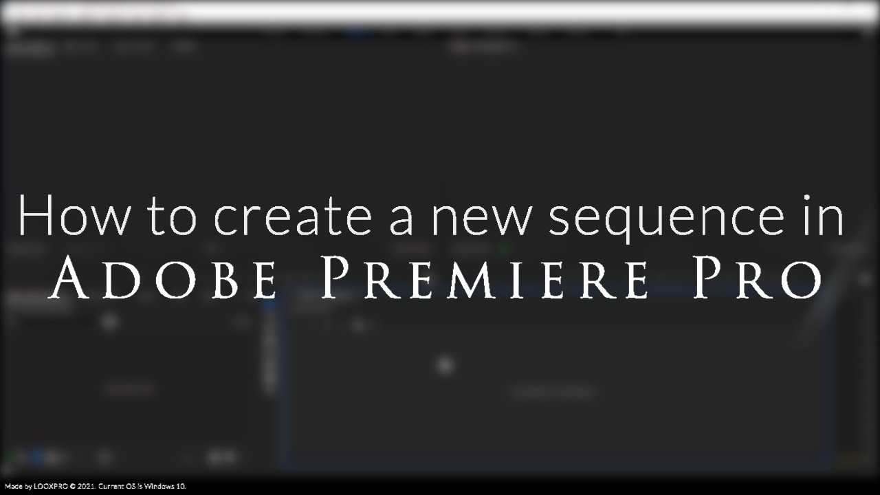 How to create a new sequence in Adobe Premiere Pro - YouTube