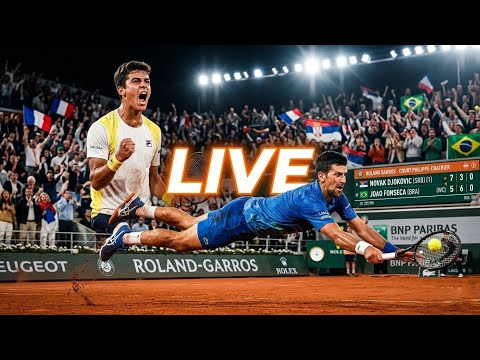 Video Roland Garros Third Round LIVE: Novak Djokovic vs Joao Fonseca | Epic Battle on Philippe-Chatrier