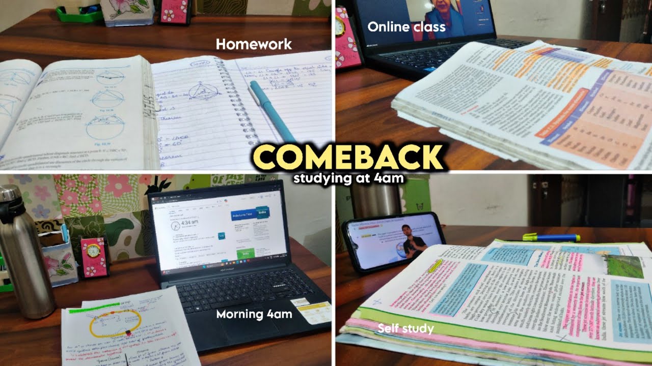 Study Comback Comeback to studies😌 | I woke up at 4AM to study🌞 - YouTube