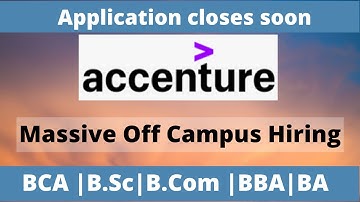 Accenture Recruitment 2021 | BSc BCA BBA BCom BA Hiring | Massive Off Campus
