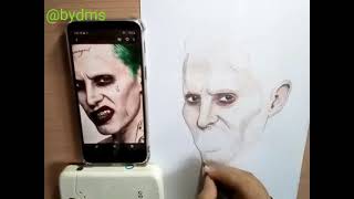 Joker- jared leto * suicide squad portrait colours pencils (sketch/drawing)