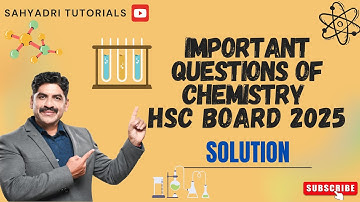 Important Question Series Chemistry SOLUTIONS  | Sahyadri Tutorials | Mahesh Sir |