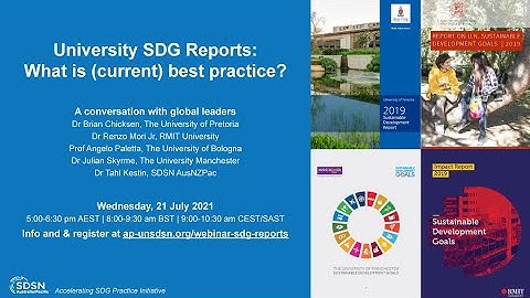 Webinar: University SDG Reports: What is (current) best practice?