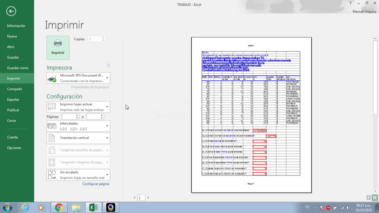 Como imprimir una hoja de Excel - YouTube