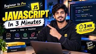 🚀 JavaScript Explained in 3 Minutes 🔥 | Complete Beginner Guide | Learn JS Fast!