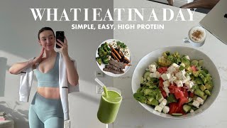 What I Eat In A Day *simple, healthy & realistic* high protein recipes, grocery shop & haul
