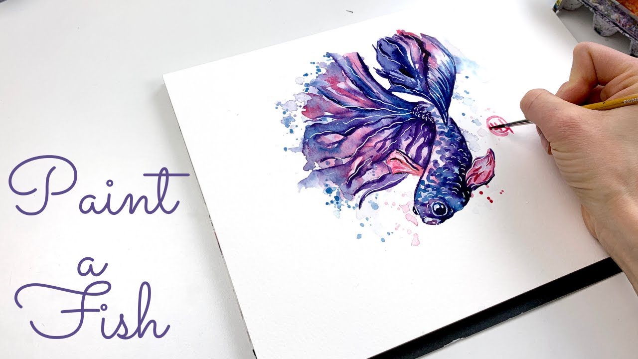 Easy Watercolor Painting Ideas - Koi Fish 