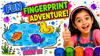 Easy Thumb Art Ideas – Draw Ducks, Fishes & a Pond! 🐤🎨