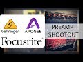 PREAMP SHOOTOUT : Apogee ensemble2014 vs  Behringer ada8200 vs  Focusrite clarett 8preX-octopre-mkII