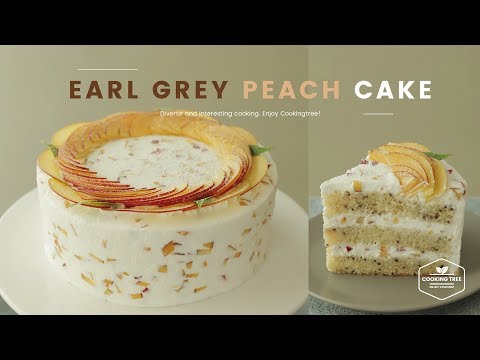 천도 복숭아 꽃이 활짝~💐 얼그레이 복숭아 케이크 만들기 : Earl grey Peach Cake Recipe - Cooking tree 쿠킹트리*Cooking ASMR