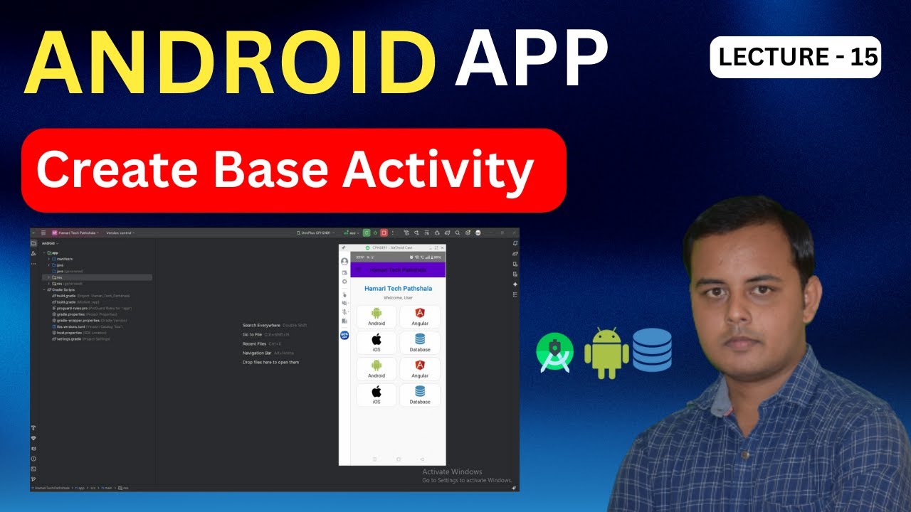Create Base Activity with Common Action Bar in Android Studio