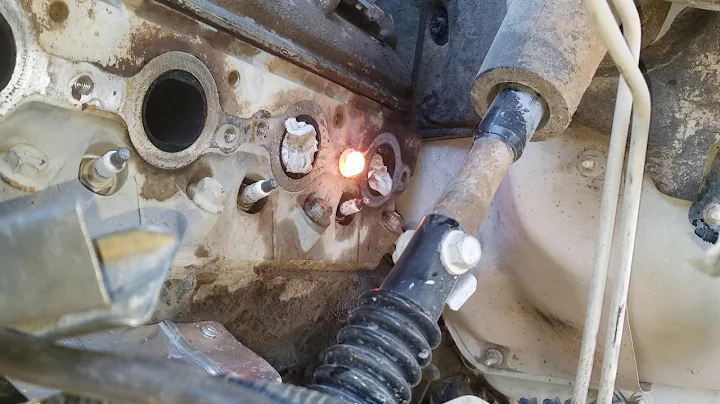 exhaust manifold bolt broken off in head removal with mig welder part 1