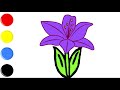 Как рисовать и цвет Лилия | учить цвета | учить русский и английский