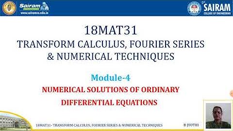 Lecture video_18MAT31_Module 4_R K method 1_B Jyothi