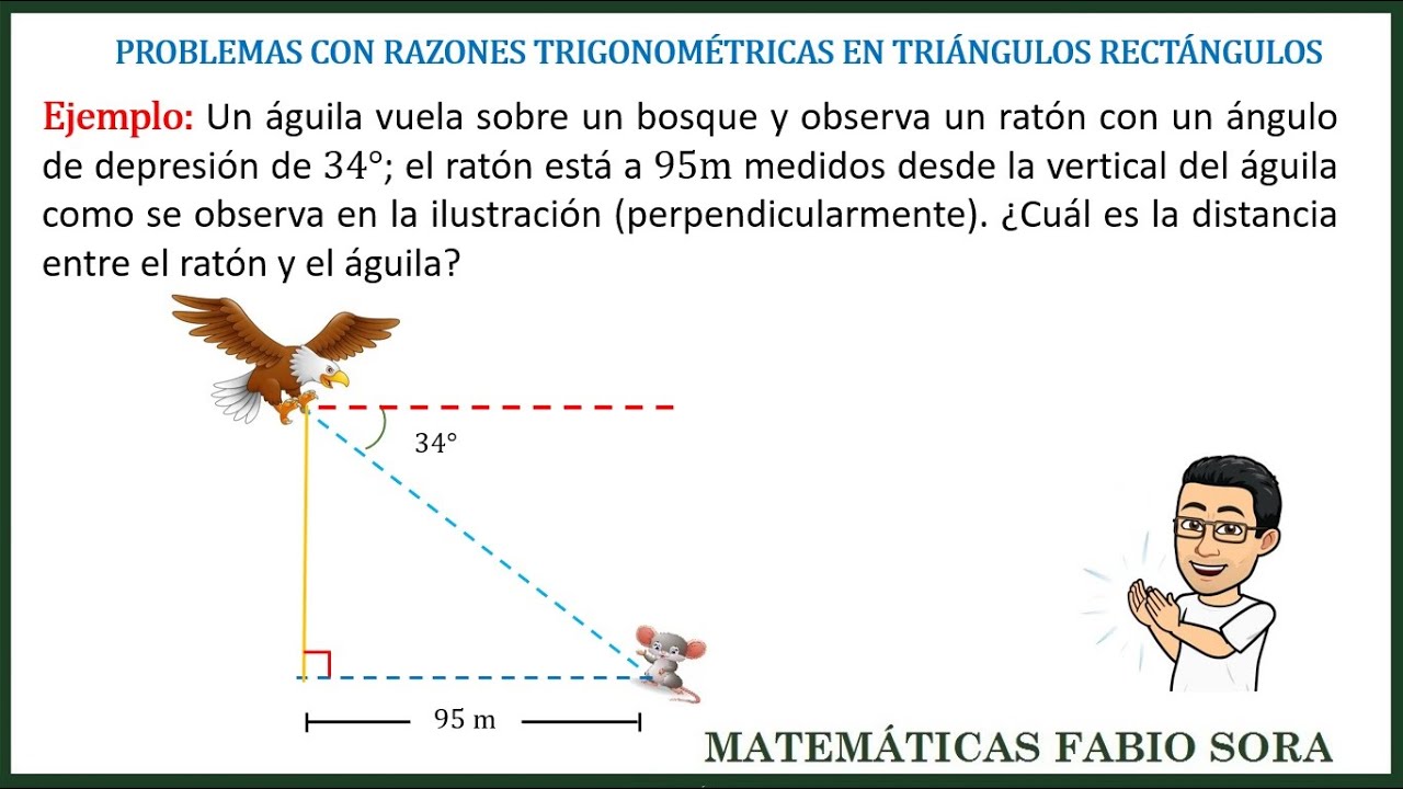 Problemas con razones trigonométricas en triángulos rectángulos