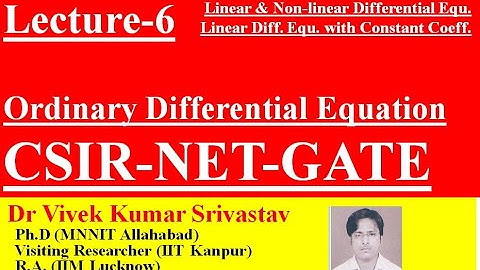 Lec-6|ODE| Linear Differential Equation with Constant Coefficient | CSIR NET GATE Mathematics|