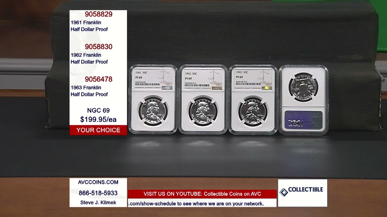 Полудоллар Франклина 1961-1963 гг. - Пробная монета - NGC 69