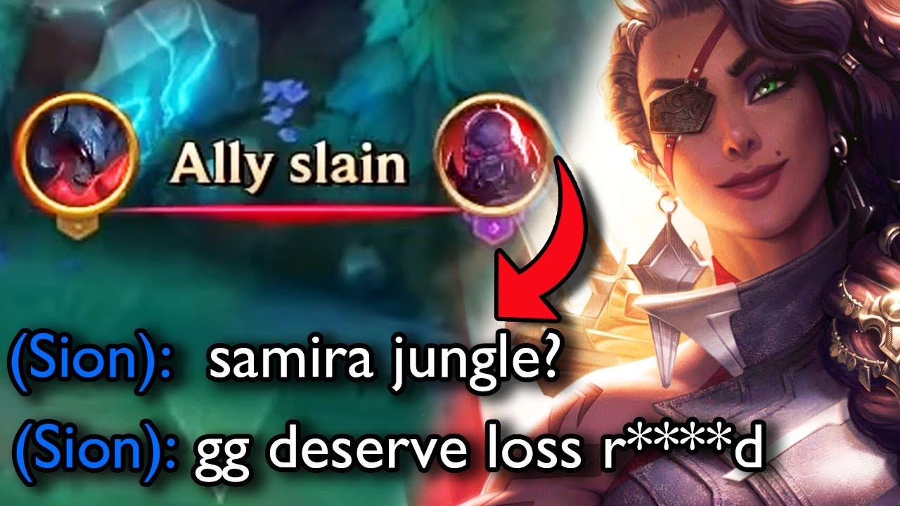 My sion starts flaming me for picking Samira Jungle and started running it down.. so I carried him