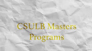 CSULB Masters Programs