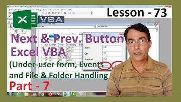 Next and Previous Button in Excel VBA | Excel VBA lesson - 73 | Excel VBA User form, Event & files
