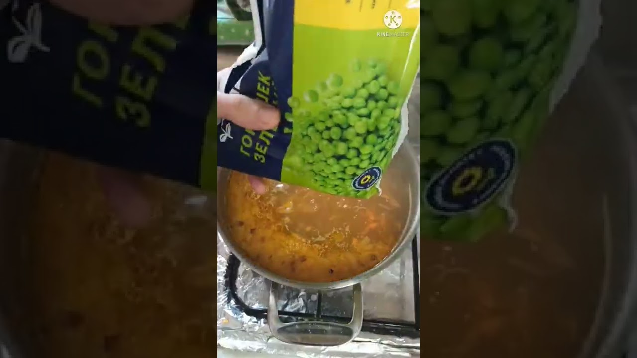 Дети оценили этот суп с зеленым горошком 🍲 на по две тарелки #еда #суп #food #fastfood #shorts