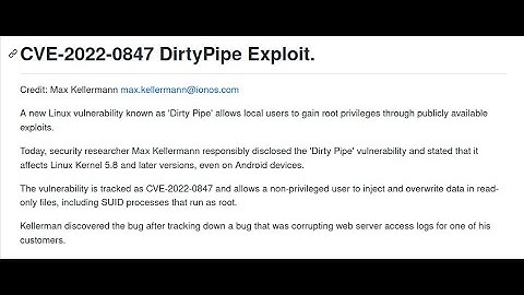 CVE-2022-0847 DirtyPipe Exploit