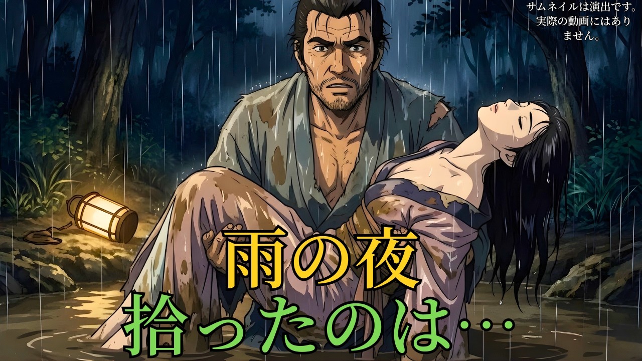 人斬り抜刀斎と蔑まれ世捨て人となった侍が雨の夜に拾った記憶喪失の娘と暮らし始め彼女の無垢な笑顔に救われるが実は彼女が都を騒がす大妖怪酒呑童子の娘だったという衝撃 | 民話 | 野談 | 時代劇