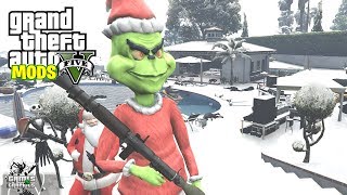 GRINCH CRASHES CHRISTMAS PARTY!!! GTA 5 MODS