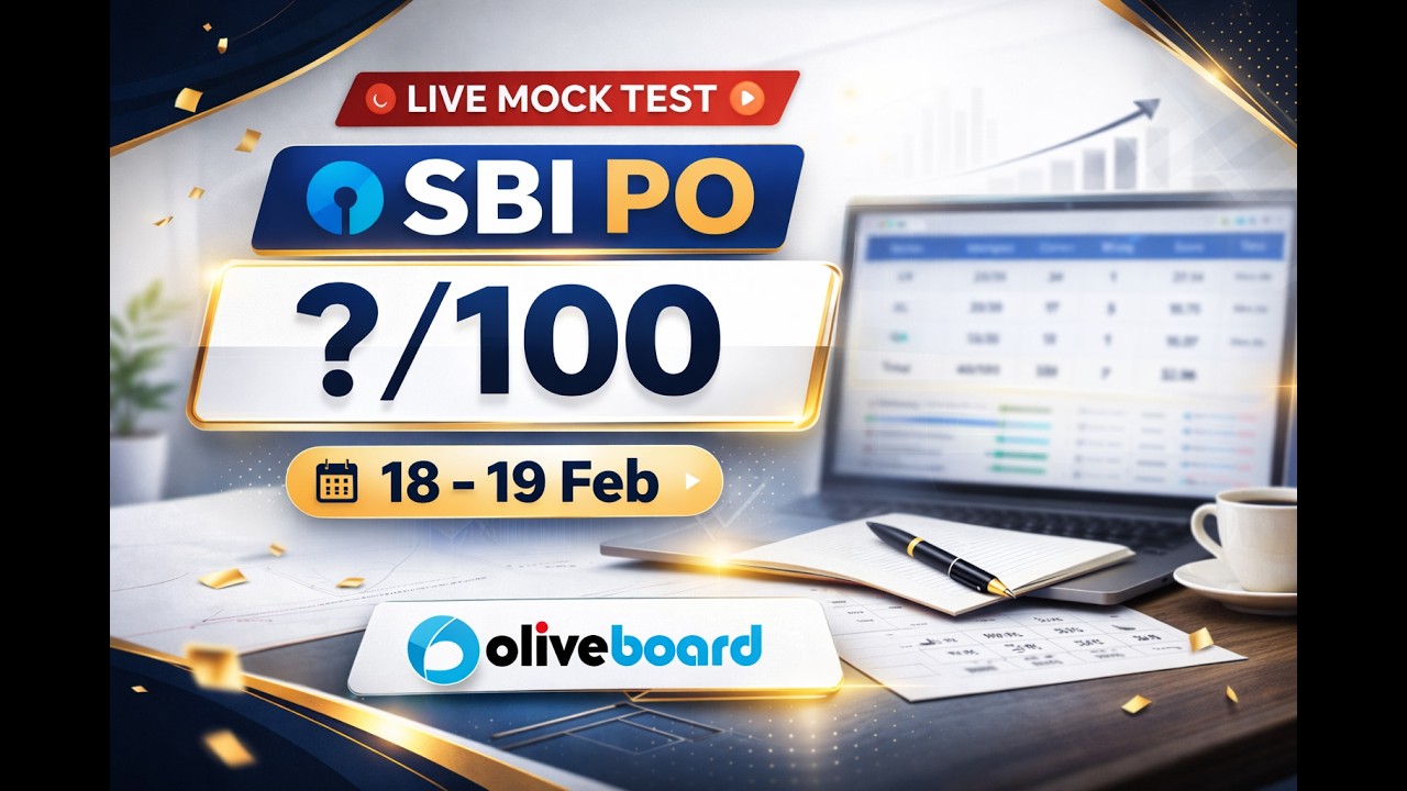 🎯Oliveboard SBI PO 2026 Live Mock Test 📚✍️|18-19 Feb | share Score👆| #today #rbiassistant #live #sbi