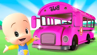 The Wheels on the pink bus | Swim Safety song and more learning songs | Cleo & Cuquin | Kids videos