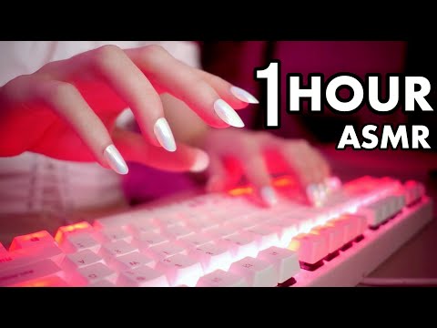 [ASMR] 1 HOUR Soft Clicky Typing for Sleep (No Talking)