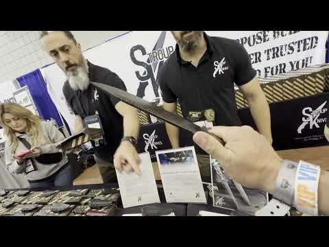 The Blade Show 2025 booth of Stroup Knives US-made knives meant to be used USA-made meant to be used
