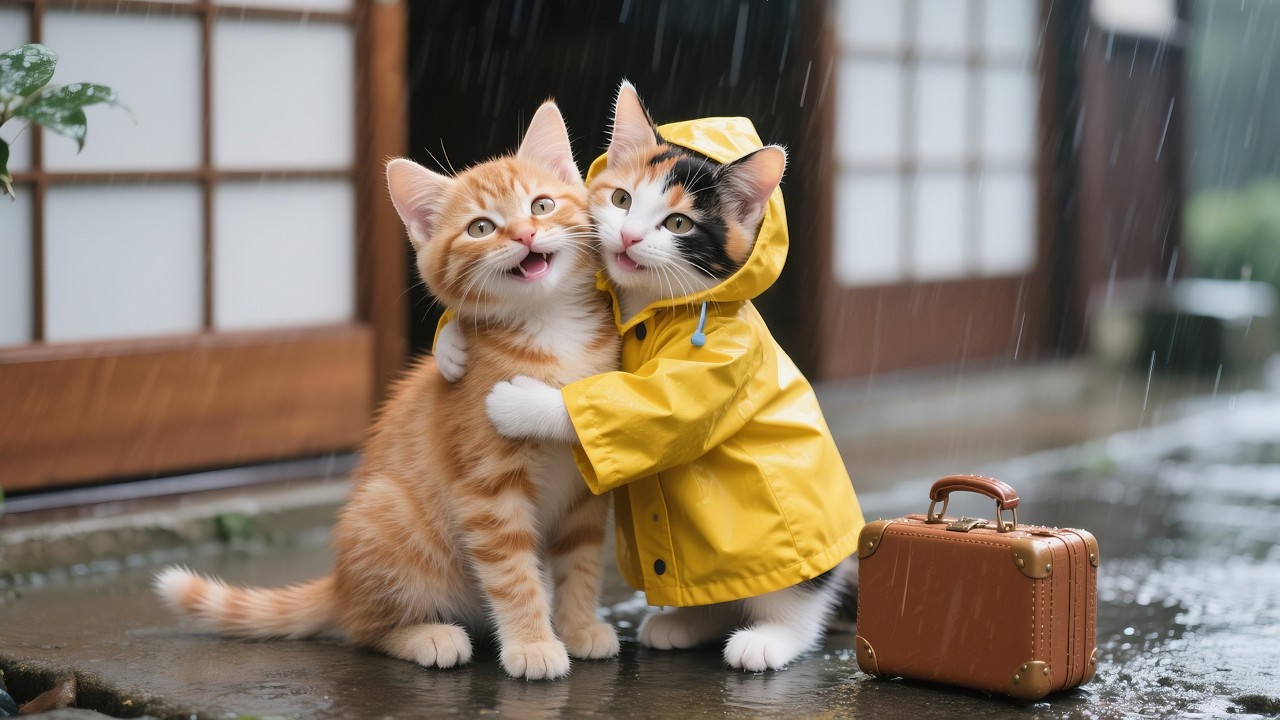 Ginger Meets Her New Friend MooMoo🐾 A Heartwarming Rainy Day Encounter