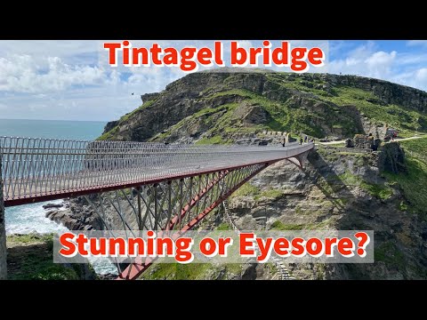 Видео: Tintagel пешеходен мост се отваря в Корнуол