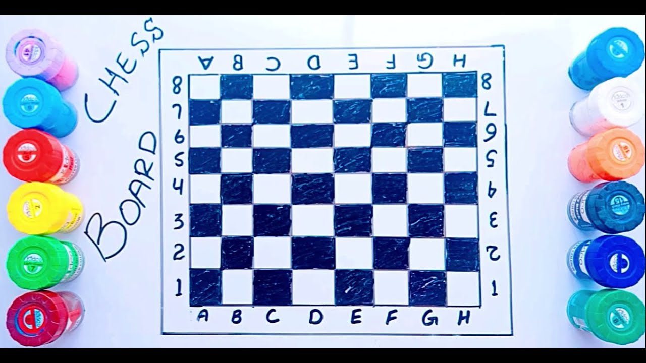 How to draw a chess board step by step, Easy drawing chess board tuto