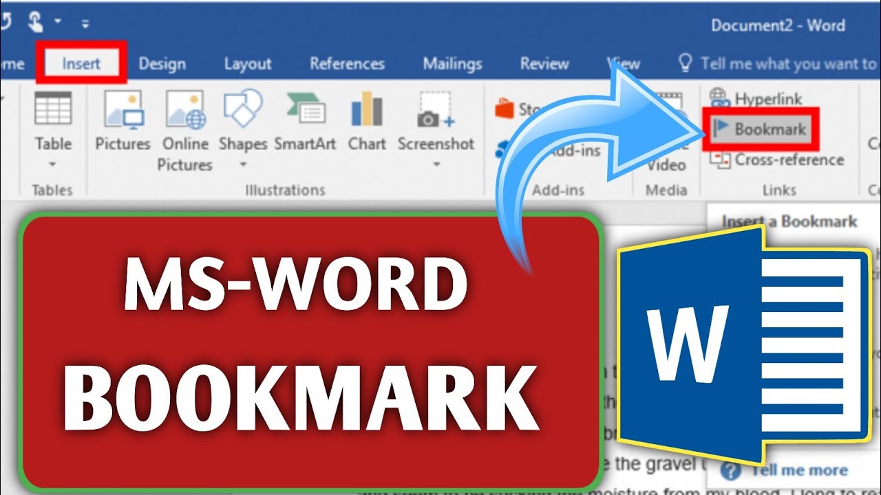 Bookmark in MS Word | Create a bookmark in MS Word - YouTube